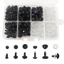 FANGZIDM 151 Pièces Yeux et Nez de Sécurité avec Rondelles 6-10mm Yeux de Jouet en Plastique Noir pour Fabrication de poupées DI