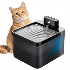 DMUUPEW PET Fontaine à Eau pour Chat à Activation Automatique, silencieuse et sans Fil, 2.2L à Filtration Multiple résistante au