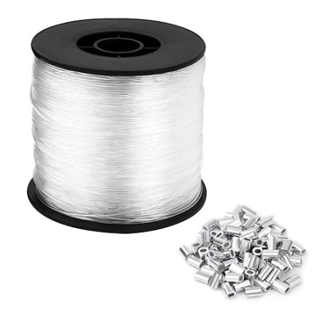 BUCOMTU 0,8 mm x 200 m Fil de pêche Transparent Ultra résistant, Ligne de pêche en Nylon à Usage général, Forte résistance à la