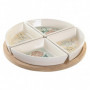 Plateau apéritif DKD Home Decor 5 Pièces Beige Blanc Bambou Grès (21,5 x 21,5 x 33,99 €