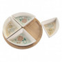 Plateau apéritif DKD Home Decor 5 Pièces Beige Blanc Bambou Grès (21,5 x 21,5 x 33,99 €