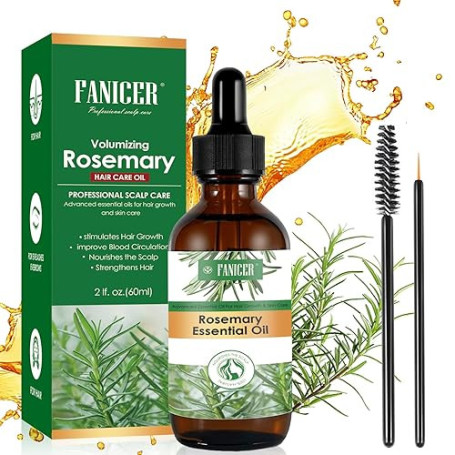60ML Huile de Romarin pour Cheveux, Huile Romarin pour Cheveux Pousse, Rosemary Mint Oil, Hair Tonic pour Fortifier et À Favoris