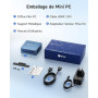 BMAX B1Plus Mini PC Win 11, Intel Celeron J3355(jusqu'à 2,5 GHz) 6 Go LPDDR3 RAM 128 Go eMMC SSD, Mini Ordinateur de Bureau Doub