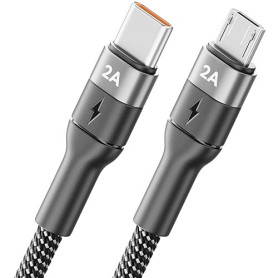 deleyCON 1m Câble Micro USB USB-C vers Micro-USB Câble de Charge et Données - Chargement & Synchronisation pour Smartphone, Tabl