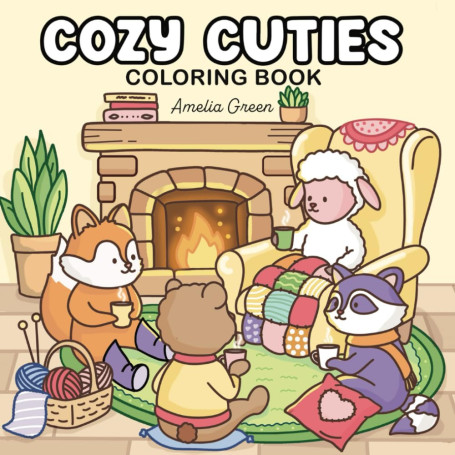 Cozy Cuties: Coloring Book for Adults and Teens Featuring Adorable Animal Characters, Relaxing Hygge Moments and Comfy Scenes