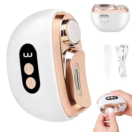 Coupe Ongle Électrique, 2026 Nouveau 3-en-1 Portable lime a ongle electrique, avec Lumière LED et Polisseur, 3 Vitesses, Recharg