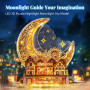 FUNPOLA Puzzle 3D Ville Lunaire avec LED – Maquette en Bois à Construire – Puzzle en Bois 3D pour Adultes, Décoration Intérieure