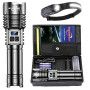 WOWNIGHT Lampe Torche 1,000,000 Lumens, 50W 2 Interrupteurs Lampe Torche LED Ultra Puissante, Lampe De Poche Rechargeable Puissa