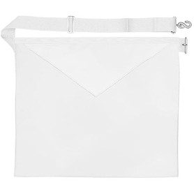 THE MASONIC COLLECTION - Tablier d'apprenti premier degré - Blanc - Grande poche et ceinture ajustable - Cadeau franc-maçon pour