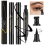 ALIIP Double-ended Eyeliner Stamp Pen Waterproof, Eye Liner Noir Haute Pigmentation Longue Tenue, Stylo Eyeliner Smudge Proof An