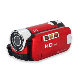 Sugoyi Caméscope numérique, caméra vidéo DV Haute définition Full HD 1080P 16X, Rotation de 270 °(Rouge UE)