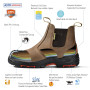 Bottes de travail S3 M-8025NB pour homme et femme, en cuir imperméable et respirant, semelles intérieures légères et confortable