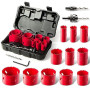 HYCHIKA Scie Cloche Bi-métal, 17 PCS Coffret de Scie Trépan avec 11PCS Lames de Scie 19-68 mm, Profondeur de Coupe: 40 mm, Parfa