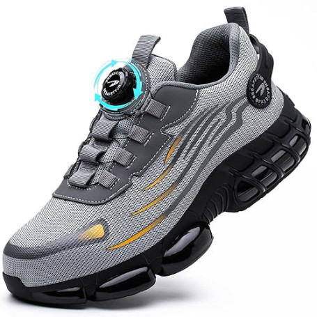GUDECIUS Chaussures de Sécurité Hommes Légère Chaussures de Travail Respirantes Basket Securite Embout en Acier Mode Confortable