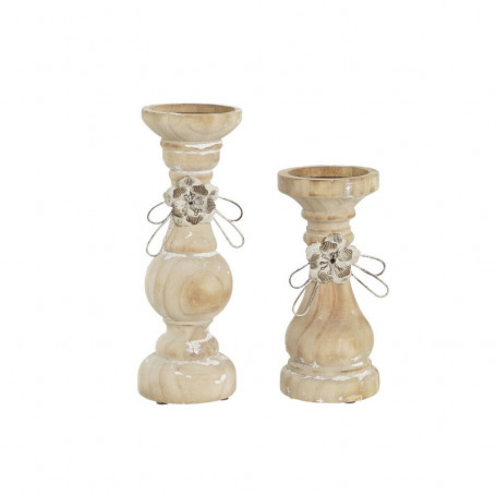 Bougeoir DKD Home Decor Bois (9,5 x 9,5 x 28 cm) (2 Pièces) 65,99 €