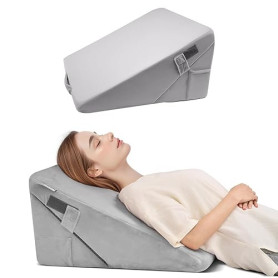 VEVOR Coussin Incliné Lit, Oreiller Triangulaire Orthopédique Réglable, Rembourrage en Mousse, Housse Douce et Lavable, Coussin