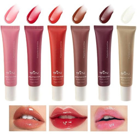 6 Couleurs Gloss Repulpant Levres Set, Lip Jam Hydrating Lip Gloss Lip Oil, High Shine Lip Tint Jelly Liquid Lipstick for Women