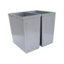 KuKoo Poubelle de cuisine de 90 l - Poubelle de recyclage sous le comptoir - Fermeture douce - Capacité de 2 x 40 l - Plusieurs