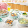 LELE LIFE Lot de 4 couvercles extensibles en silicone de même taille, plus épais, couvercles extensibles pour conservation d'ali