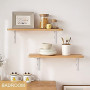 Equerre Etagere Murale Équerre Triangulaire Support Etagere Murale en Fer blanche avec Vis pour étagère déco cuisine chambre meu
