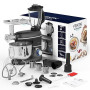 Fentic 6 en 1 Robot Pâtissier – 2000W - Av. Hachoir à Viande, Mixeur 1,5L, Cutter, Accessoires – Robot Cuisine Multifonctions Av