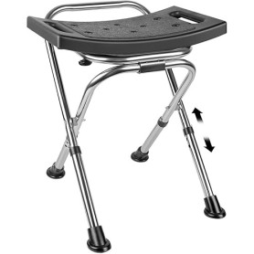 Siège de douche pliable, siège de douche pliable à hauteur réglable, chaise de douche en acier inoxydable pour l'intérieur de la