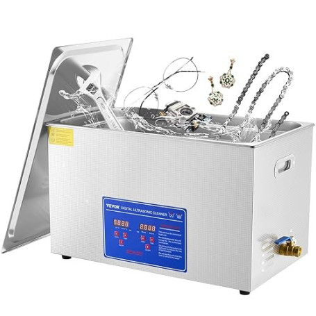 VEVOR Nettoyeur à Ultrasons 30 L Ultrasonic Cleaner Professionnel en Acier Inoxydable avec Minuterie Numérique et Chauffage Appa