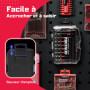 GEINXURN 83 Pièces Coffret d’embouts de Tournevis en Acier S2 Magnétique Torx/Phillips/Pozidriv/Plat/Hex Embouts de Vissage, Por