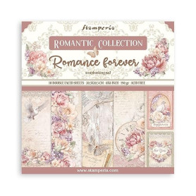 Stamperia International KFT Stamperia Mini Bloc de Scrapbooking 10 20,3 x 20,3 cm (8 x 8) Romance Forever, Multicolore, 20,3 x 2