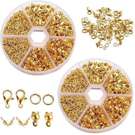JYNXOR 1140 pcs Fermoir Bracelet, Fermoir Collier Acier Inoxydable, Fermoir Bracelet Perle, Attache Bracelet, Hook Bracelet Conn
