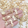 VOOSFSIE 50 Pièces Pendentif, Breloques Mixtes d'étoile de mer coquillage, Acier Inoxydable Doré - Vente en Gros de Fournitures