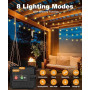 btfarm 10M Guirlande Solaire Exterieur, LED Guirlande Lumineuse Exterieure Solaire IP65 Étanche, 8 Modes Lumiere Solaire Extérie
