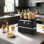 Pietuley Tapis Silicone pour Air Fryer Ninja 9,5L-10,4L AF500EU AF400EU AF451EU DZ401, Accessoires pour Ninja Foodi Flexdrawer M