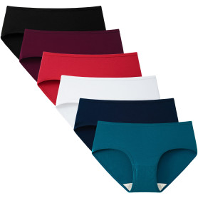 INNERSY Culotte Femme Coton Doux Slip Taille Basse sous-vêtement Élastique Basique Lot de 6