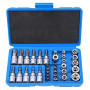 Lot de 34 douilles Torx femelles robustes, jeu de clés à douille avec cliquet, inserts Torx pour clés femelles multifonctionnell