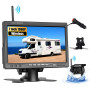 CAMECHO Caméra de Recul sans Fil IP68 Imperméable à la Vision de Nuit Caméra Grand Angle avec 7 Pouces HD Moniteur pour Tous Les