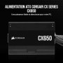 CORSAIR CX650 ATX 650W Alimentation - Certifiée 80 Plus Bronze - Faible Bruit - Câbles gainés - Non Modulaire - EU - Noir