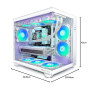 MUSETEX Boitier PC ATX,6 Ventilateurs PWM ARGB préinstallés,Support RAD 360MM Boitier PC Gamer,Type-C 270° Full View Verre tremp