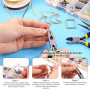 GLARKS Kit de fabrication de bijoux 950 pièces avec outils de fabrication de bijoux, pince à bijoux, fils à perler, apprêts de b