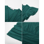 GRACE KARIN Blouse Unie à Manches Courtes Volantées Col Croisé en V Femme Haut d'Été à Taille Froncée Top Femme Chic et Élégant