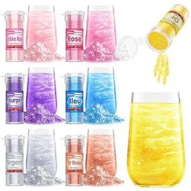 Paillettes Comestibles - 7 Couleurs Vives Paillettes Alimentaires Comestibles (3g Chaque), Colorant Alimentaire Poudre pour Bois