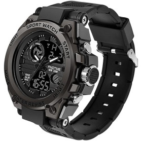 findtime Montre Militaire Tactique de Sport pour Homme Chronomètre à Grand Cadran, Alarme, Double Affichage de l'heure, rétroécl