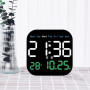 Doxiuyo Horloges Murales Numériques Température Date Semaine Affichage Horloge 12/24H Mural LED Réveil Télécommande D