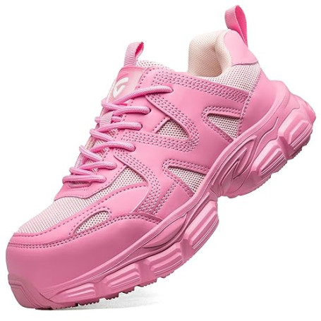 KOIFISH Chaussures de Sécurité Femme Légère Basket de Secruite Confortable Antidérapante Chaussures de Travail Embout Acier Resp