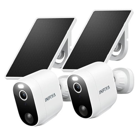INFIYA 2K Camera Surveillance WiFi Exterieure sans Fil - Camera Exterieur sans Fil Solaire, Alerte Instantanée PIR, Vision Noctu