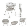 MS BabyWorld Bubble + Réducteur – Baignoire ergonomique pour bébé avec pieds et matelas à langer imperméable et rembourré | Ferm
