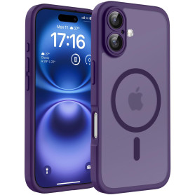 TOCOL Coque Magnétique pour iPhone 16 Plus 6,7 Pouces, Compatible avec MagSafe, Protection de l'objectif améliorée, Coque Mat Tr