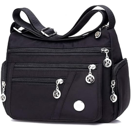 Fueegue Sac à bandoulière pour femme, imperméable, multi-poches, grande capacité, sac à main pour le travail décontracté