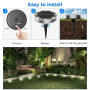 Peasur Lampe Solaire Au Sol Lot de 12, Lumiere Solaire Exterieur Jardin 8 LED, Étanche Spot Solaire Extérieur, Eclairage Solaire