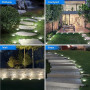 Peasur Lampe Solaire Au Sol Lot de 12, Lumiere Solaire Exterieur Jardin 8 LED, Étanche Spot Solaire Extérieur, Eclairage Solaire